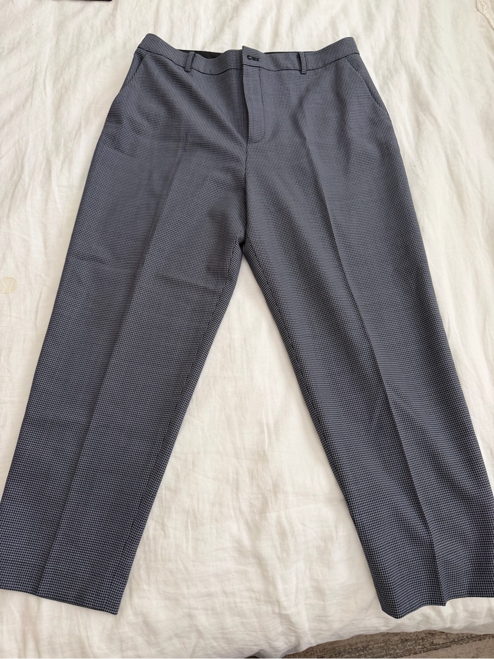 Club Monaco Black and Gray Micro-Pattern Dress Pants